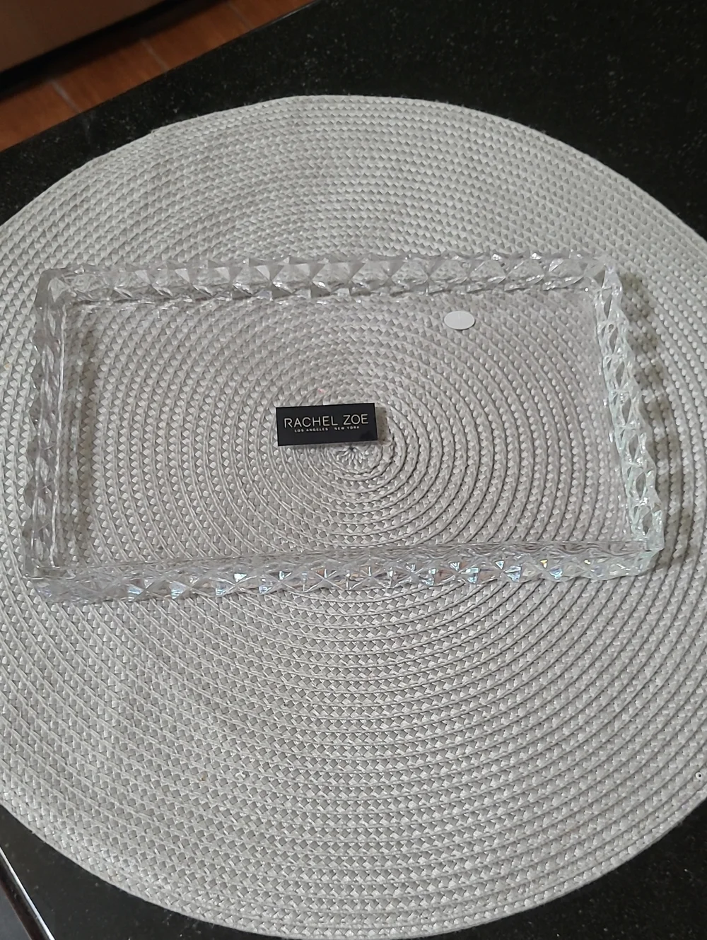 Rachel Zoe Clear Crystal-Effect Rectangular Tray